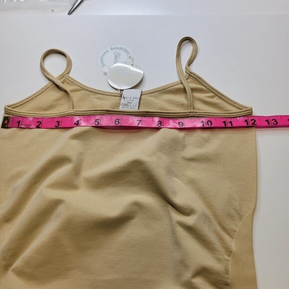 BEIGE Spaghetti Strap Tank Top Spandex Fitted Camisole- One Size- NEW - Picture 7 of 8